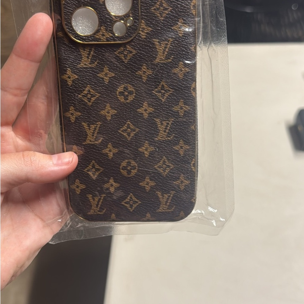 Louis Vuitton Style Brown Monogram Phone Case - Brown